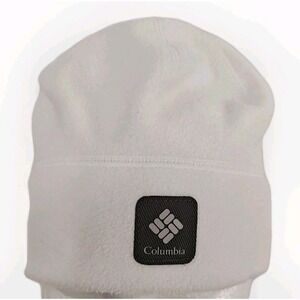 Columbia Lined Omni-shield Beanie Fleece Womens Hat Cap White Casual One Size